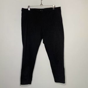 Eileen Fisher Black Ankle Zipper Pants Stretch Career Casual Ponte Knit Capsule
